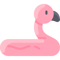 flamant rose bouée